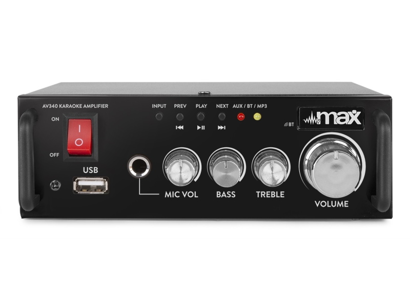 Max AV 340 -- Mini amplificador 2 x 25w USB y Bluetooth